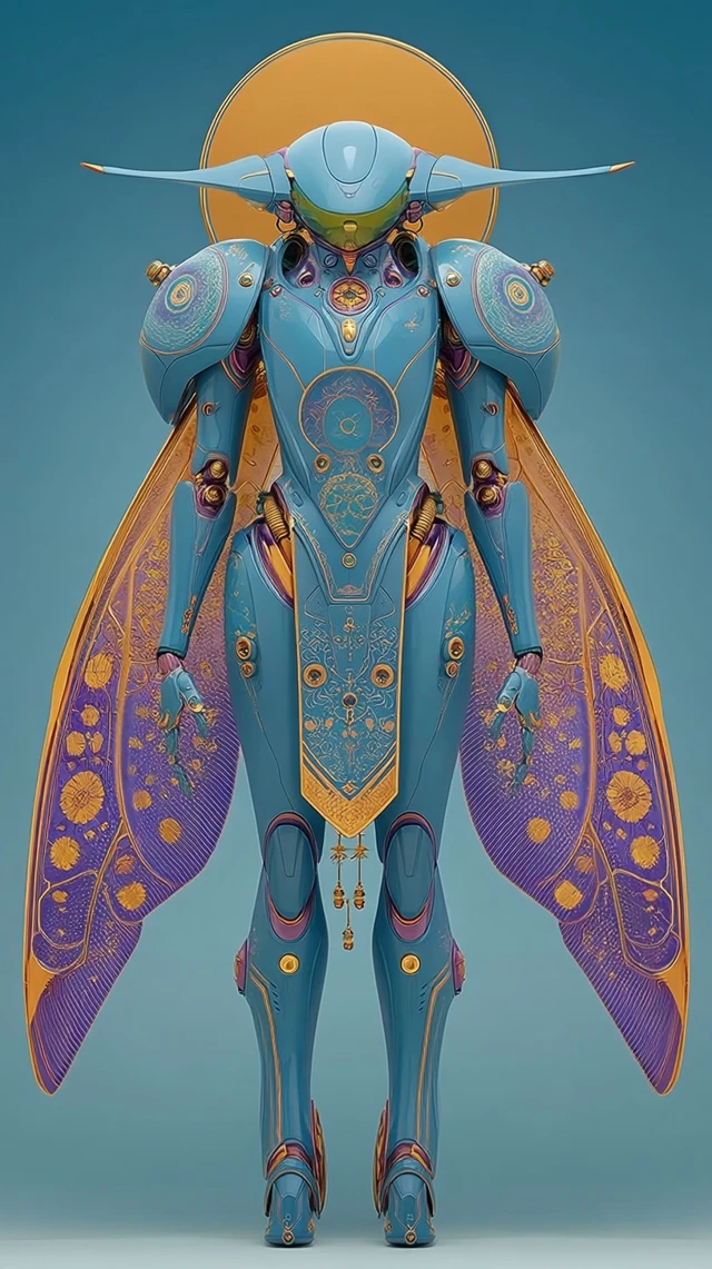 Mecha Beauty in Luxurious SciFi Armor Illustration