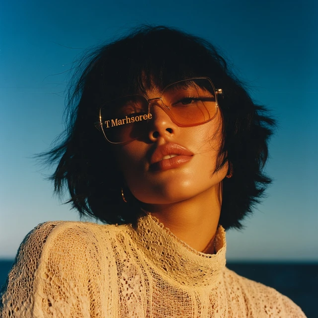 Vogue Style Photoshoot Beautiful Woman with Sunglasses