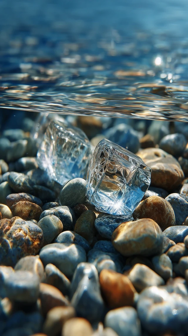 Crystal Water Stones Reflections Macro HD