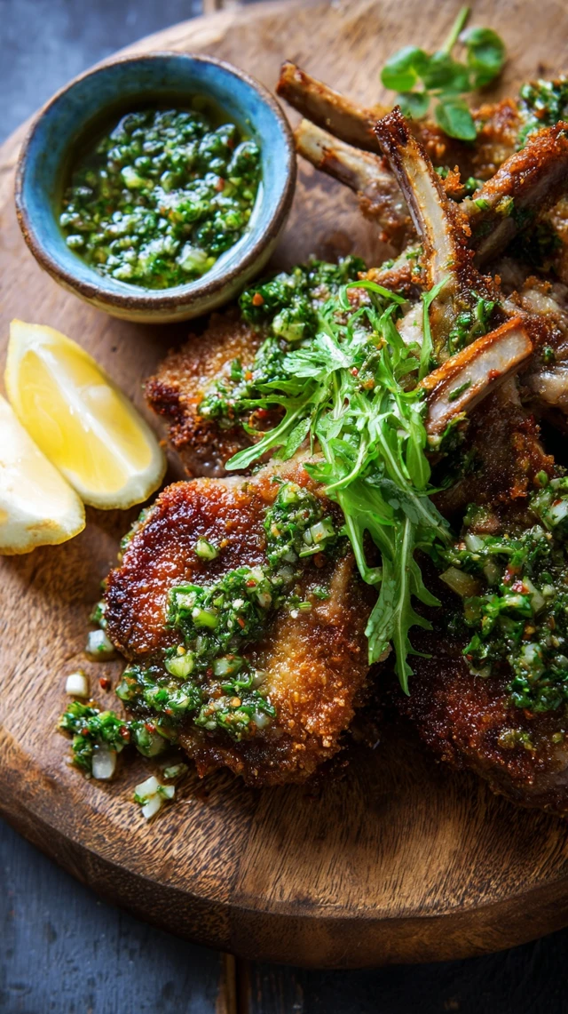 Parmesan Crumbed Lamb Cutlets with Salsa Verde Recipe