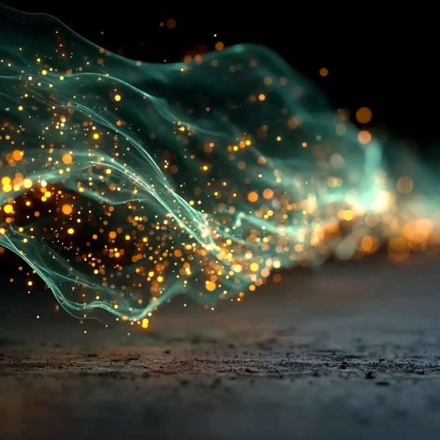 3D Abstract Energy Wave with Particle Glow