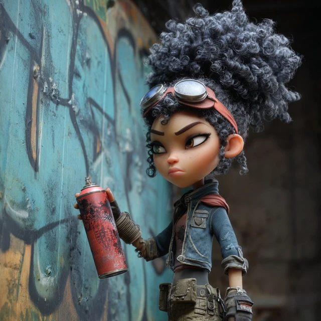 Cherbi Afro Latina Punk Steampunk Graffiti Artist