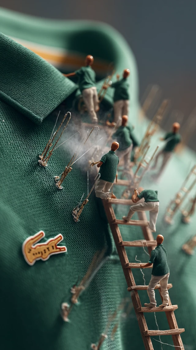 Giant Lacoste Polo Ironed by Tiny Stylists