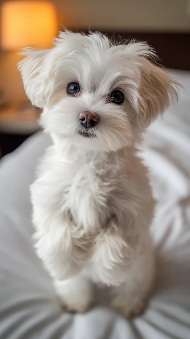 Cute Maltese Puppy Sitting Pretty