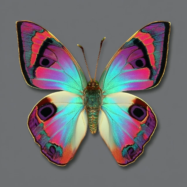 Symmetrical Butterfly Specimen Photography