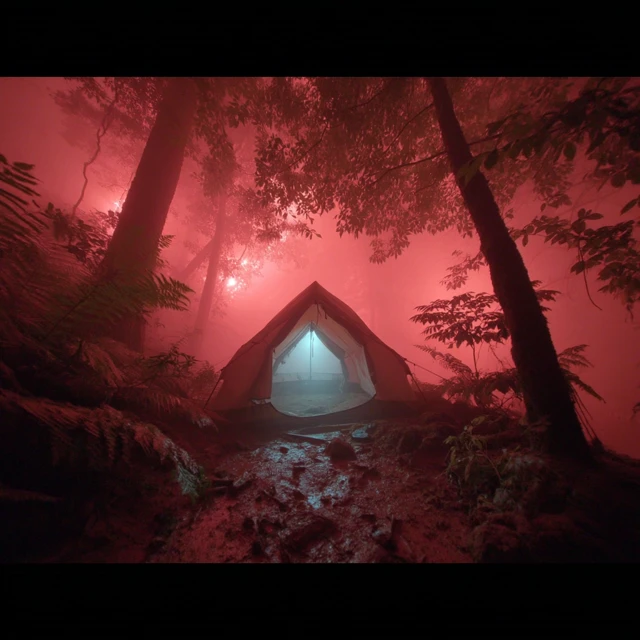 Camping Tent in Red Forest Mystery