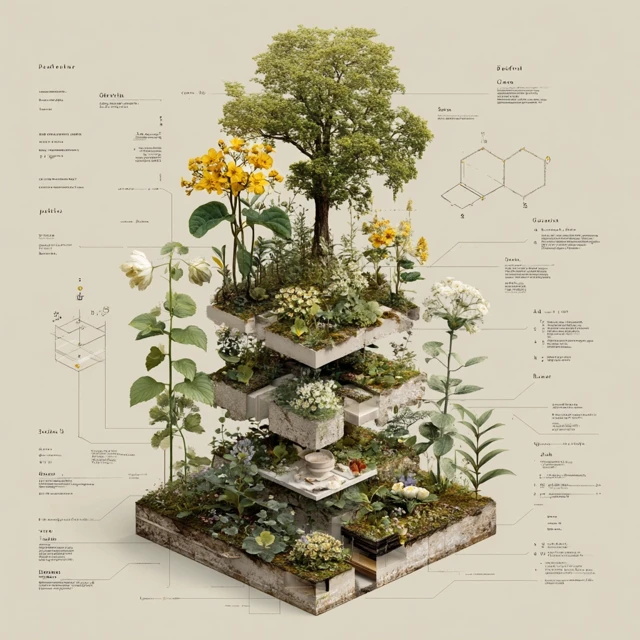 Plant Structure Exploded View Science Diagram
