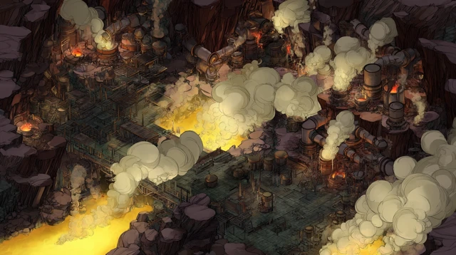 Isometric DND Battle Map Underground Cavern
