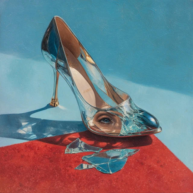 Cracked Glass Heel Painting from the 1970s