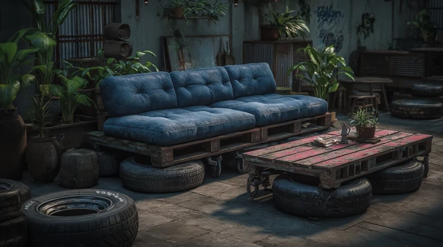 Garage Style Couch Pallet Furniture Design Ideas