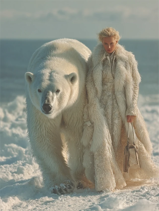 Polar Bear and Woman: Arctic Adventure