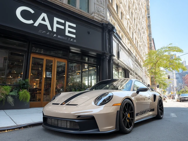 Porsche GT3 RS in NYC Cafe Setting