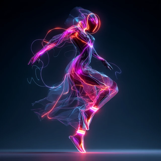Futuristic Dancer Glow Hi Tech