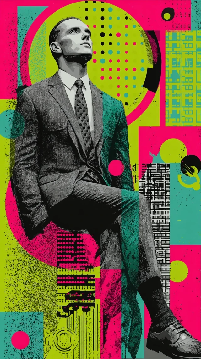 Pop Art Portrait Crypto Art Green and Pink