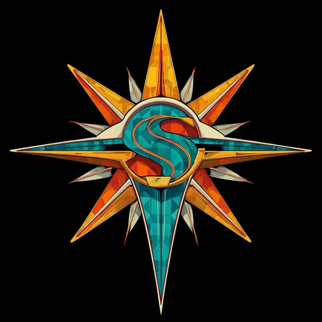 Retro Starburst Logo Design Atomic Age Vintage
