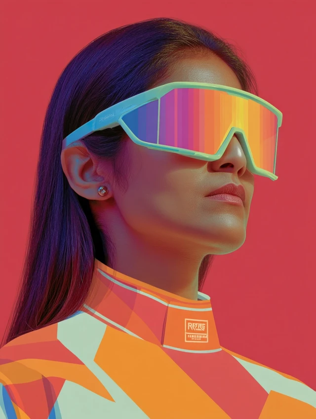 Modern Portrait Neon Sunglasses Fashion Forward