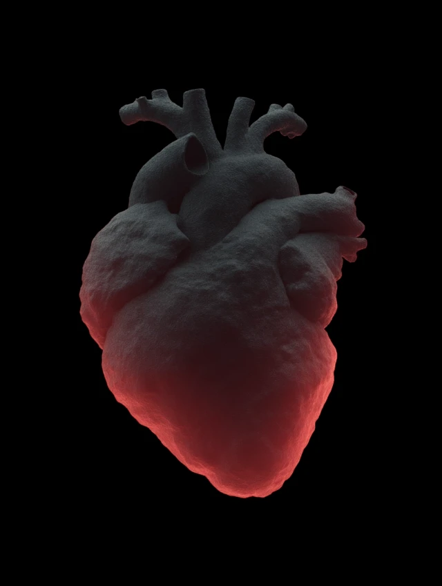 3D Realistic Heart with Black Background
