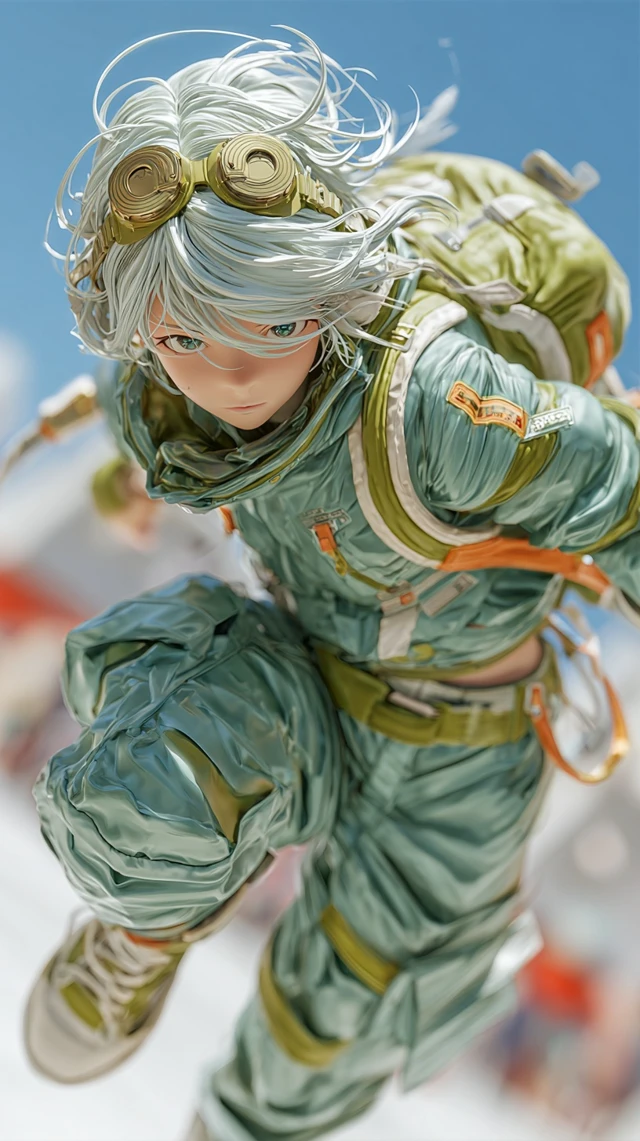 Cyberpunk Anime Character With Wind Element