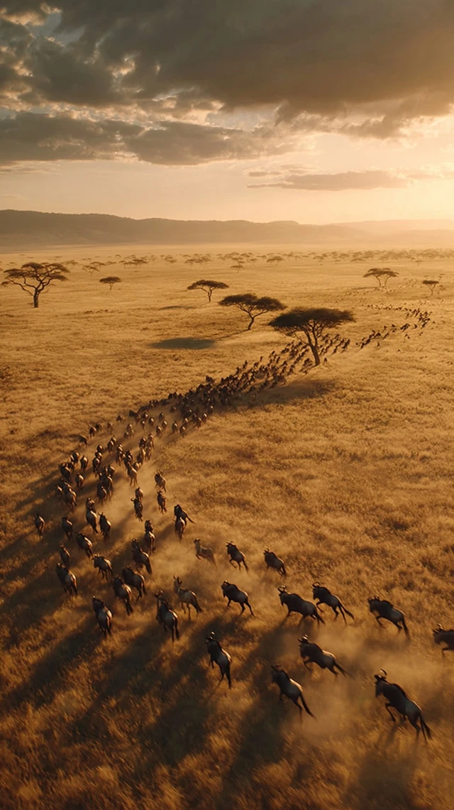 African Savanna at Golden Hour Epic Wildlife Scene