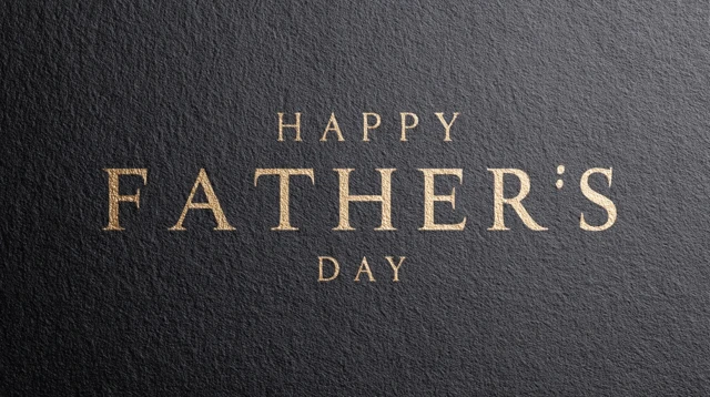 Fathers Day Gold Text on Dark Slate Grey Background