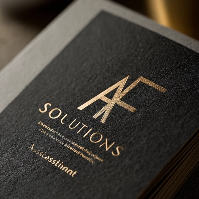 AF Solutions Logo Design Gold Metallic 3D