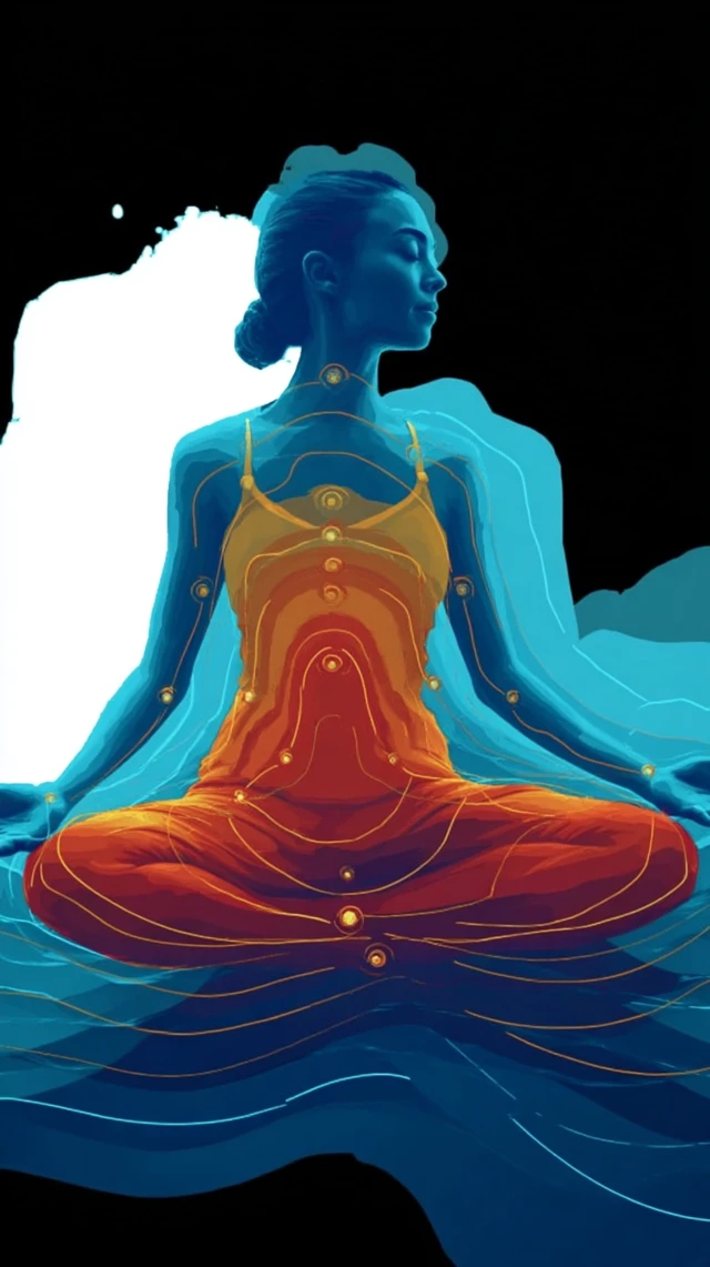 Woman in Lotus Position Fractal Art Meditation