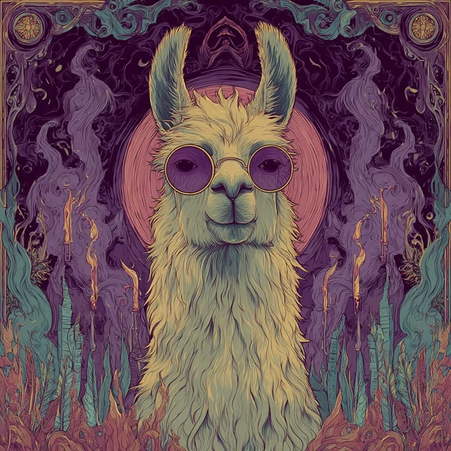 Llama Demon Trippy Art