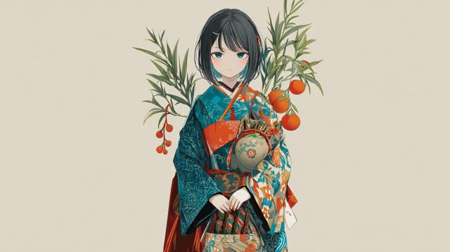 Anime Girl Kadomatsu Illustration