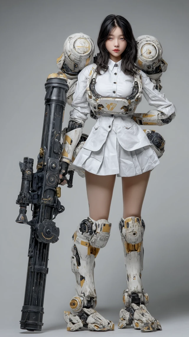 Mecha Girl with Bazooka Hyper Realistic