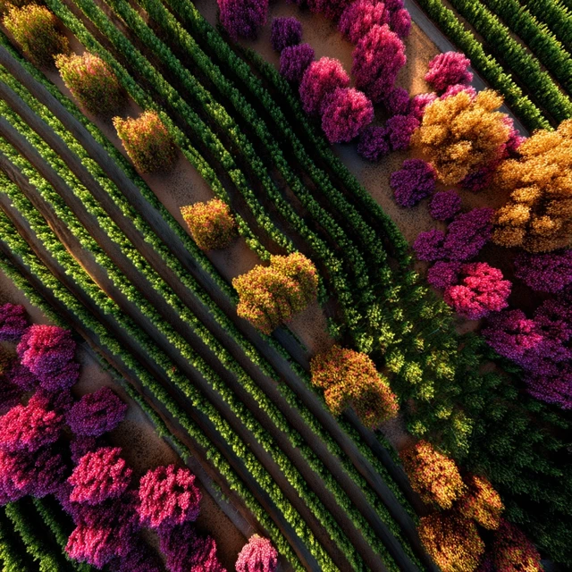 Vineyard Aerial View Texture and Colors