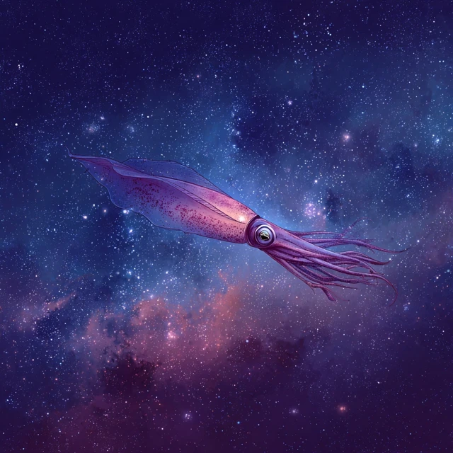 Squid in Space A Cosmic Illustration