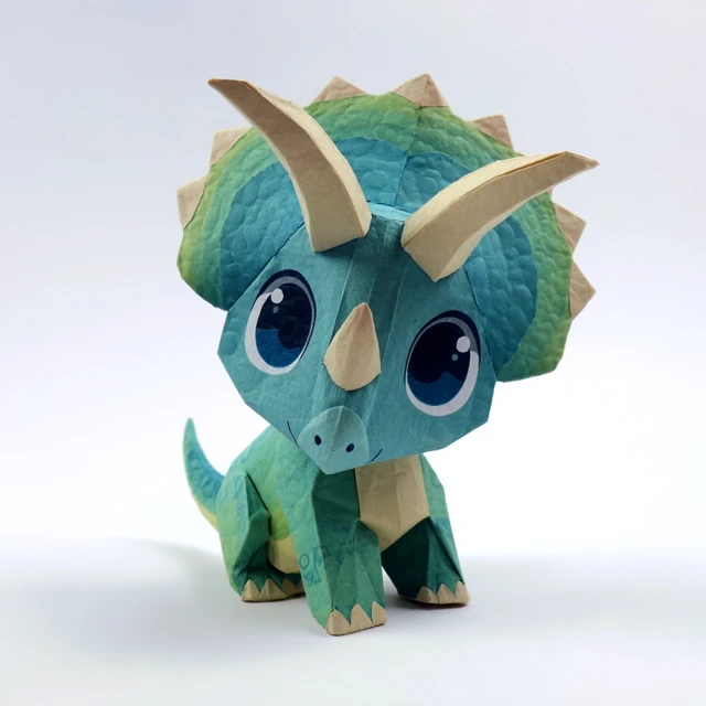 Cute Chibi Triceratops Origami