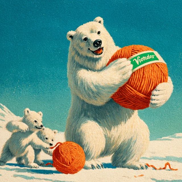 Vintage Polar Bear Yarn Advertisement