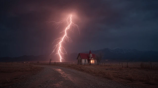 Stormy House Landscape