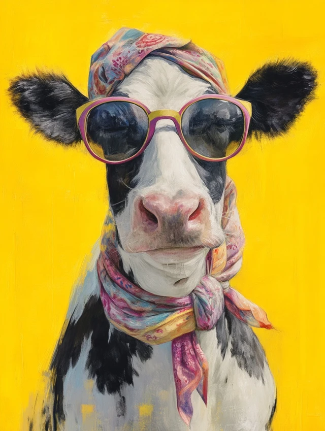 Cool Cow in Sunglasses Art Print