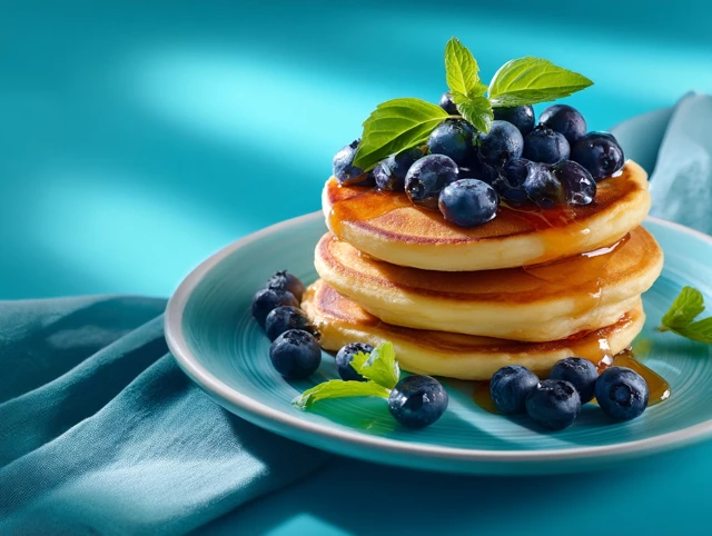 Delicious Blueberry Pancakes Food Photography