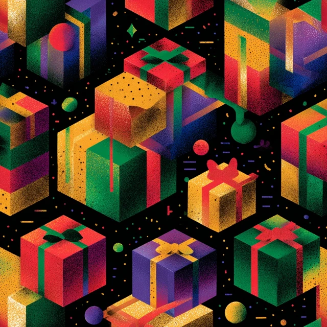 Christmas Gift Pattern Wallpaper Graphic Design