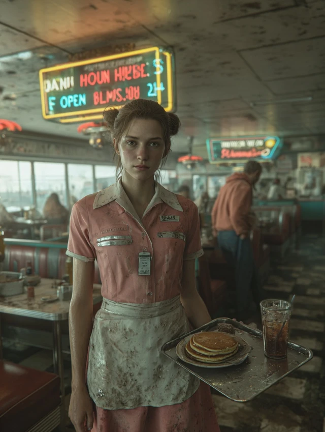 Leia Diner Retro Diner Waitress Melancholy Americana
