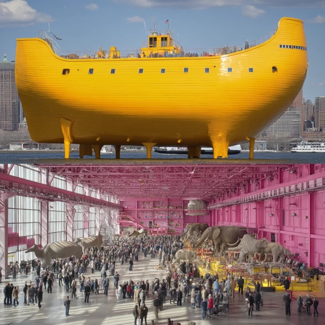 Golden Noahs Ark in NYC with Animals
