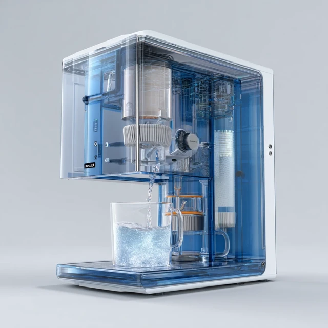 Transparent Water Purifier 3D Render High End Product Design