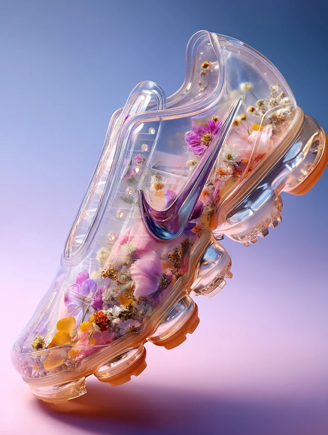 Nike Air Shoe with Flowers in Resin