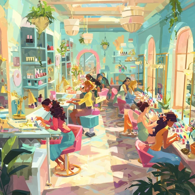 Bustling Nail Salon Modern and Cozy