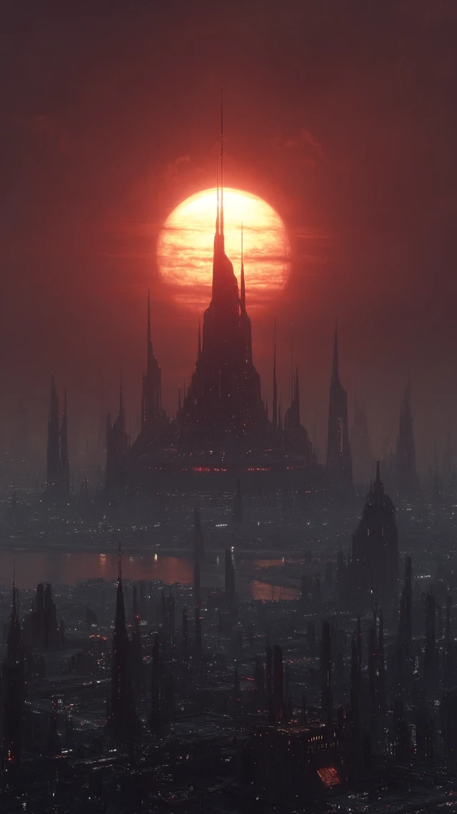 Futuristic City Sunset SciFi Architecture