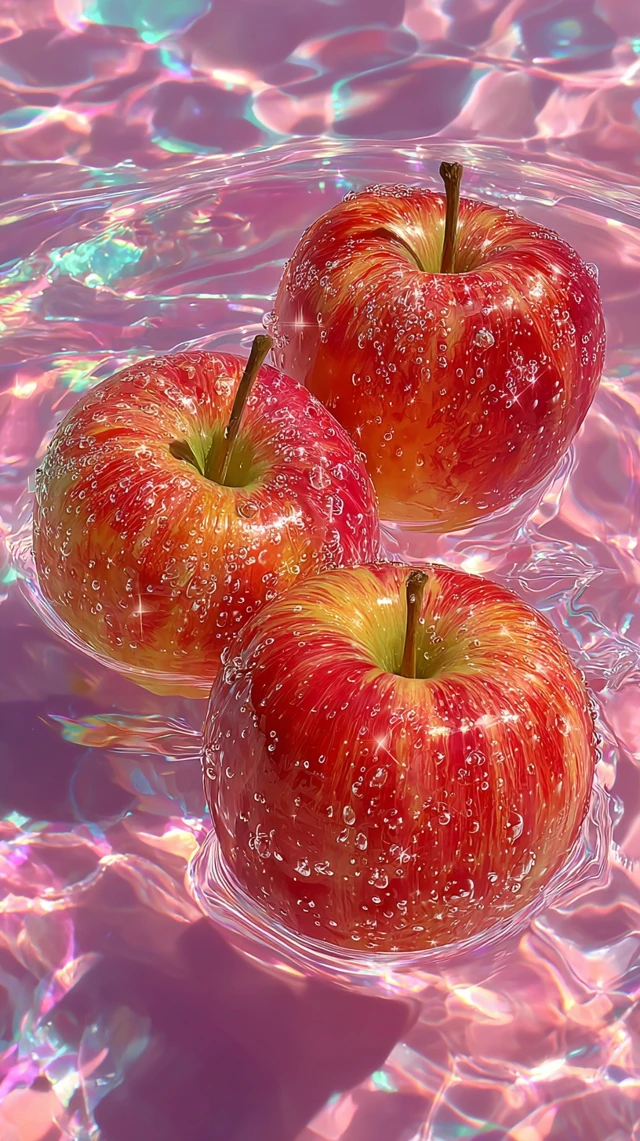Apples Underwater Photography Vibrant Colors
