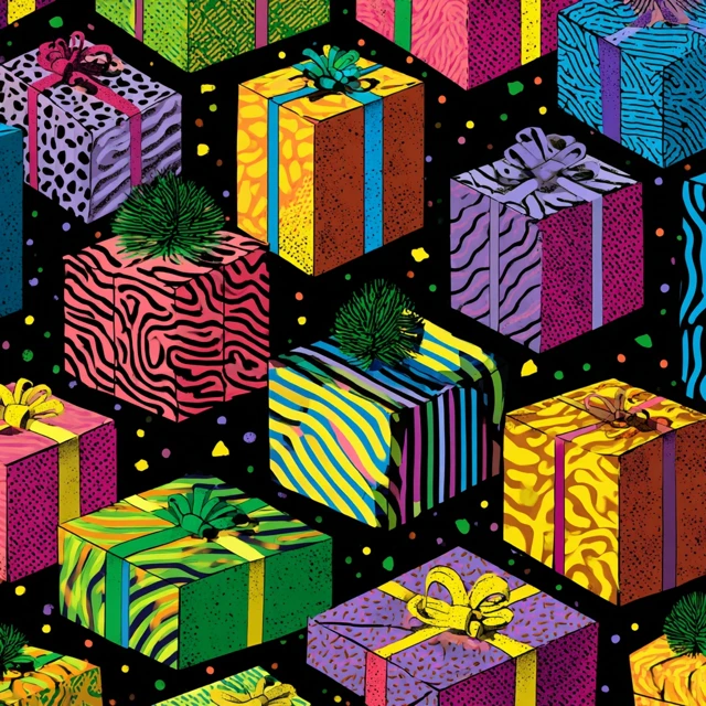 Christmas Gift Pattern Wallpaper Graphic Design