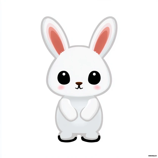 Cute White Rabbit Illustration for Children