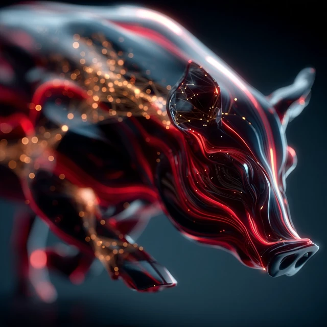 Futuristic Cyborg Pig Abstract Pattern 3D Render