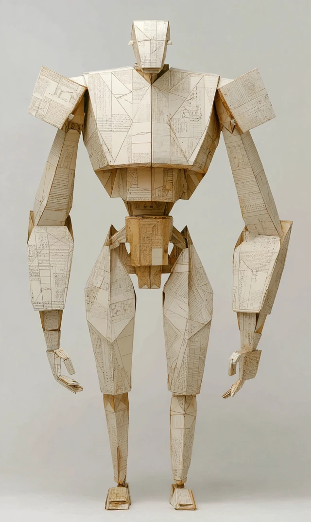 Elegant Paper Origami Figure on White Background