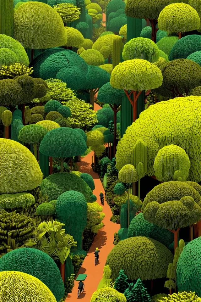 Surreal Forest Path Illustration