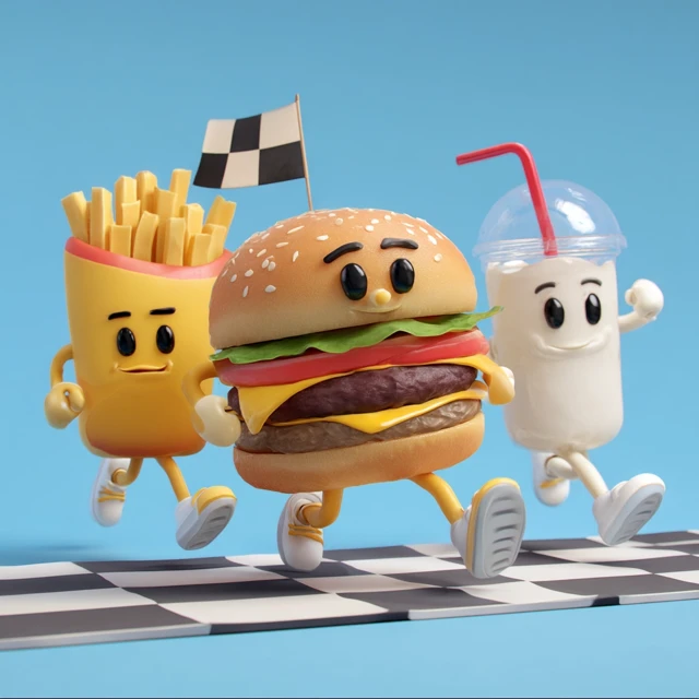 Food Race 3D Burger Fries Shake